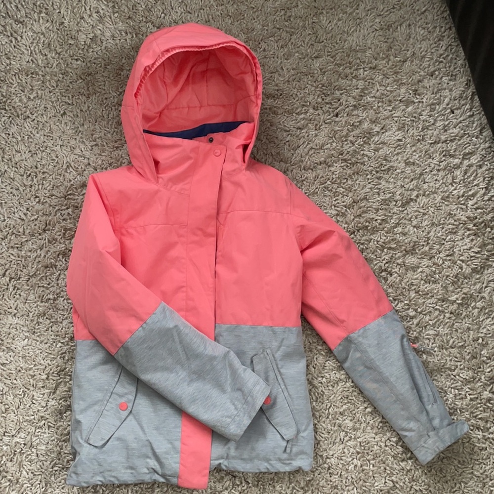Roxy jetty girls block jk size 14, pink and gray